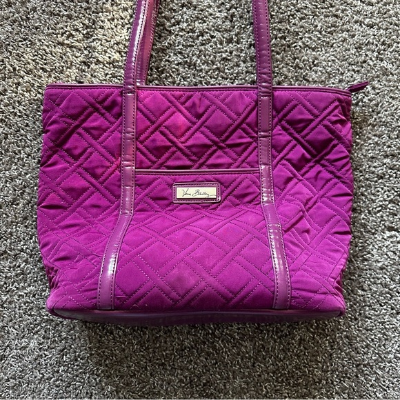 Vera Bradley XL Quilted Trimmed Purple Overnight Weekender Carryall Tote Bag - Picture 2 of 5